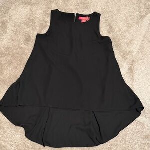 Catherine Malandrino Black Sleeveless Layered High-Low Tunic